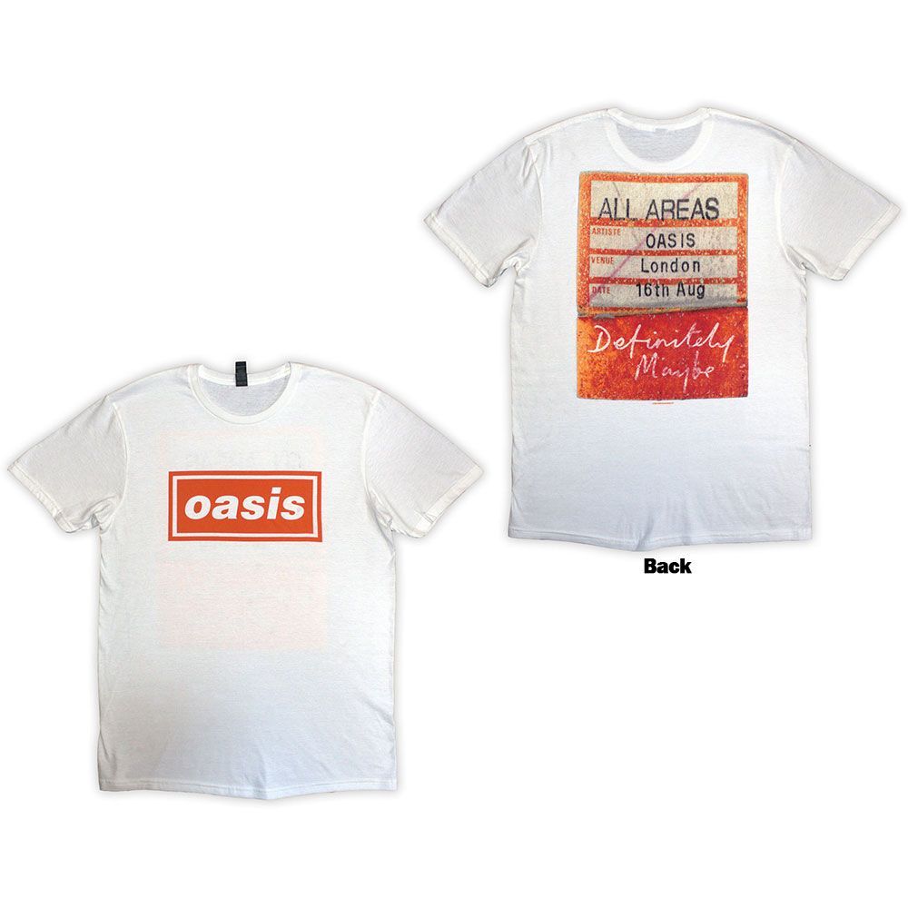 公式新品】OASIS - DEFINITELY MAYBE AAA PASS WHITE (Back