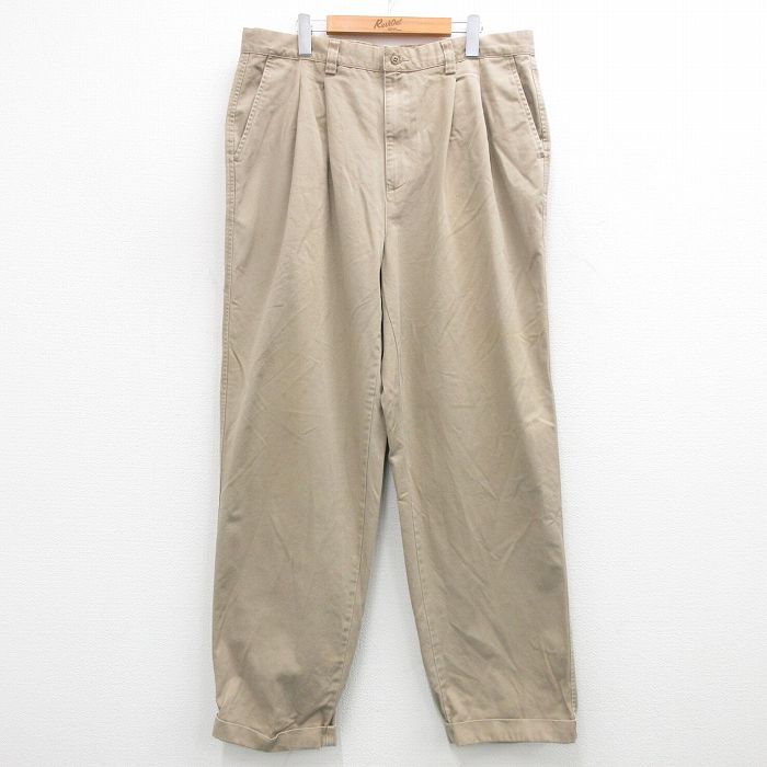 W38/古着 ギャップ GAP チノ パンツ チノパン メンズ 00s コットン ベージュ カーキ 24aug03 中古 ボトムス ロング