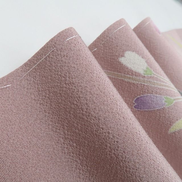 ❁tomihisa❁ 手描き友禅 椿 着物 正絹 仕付け糸付 椿が語る上品な華やかさ 訪問着 6978