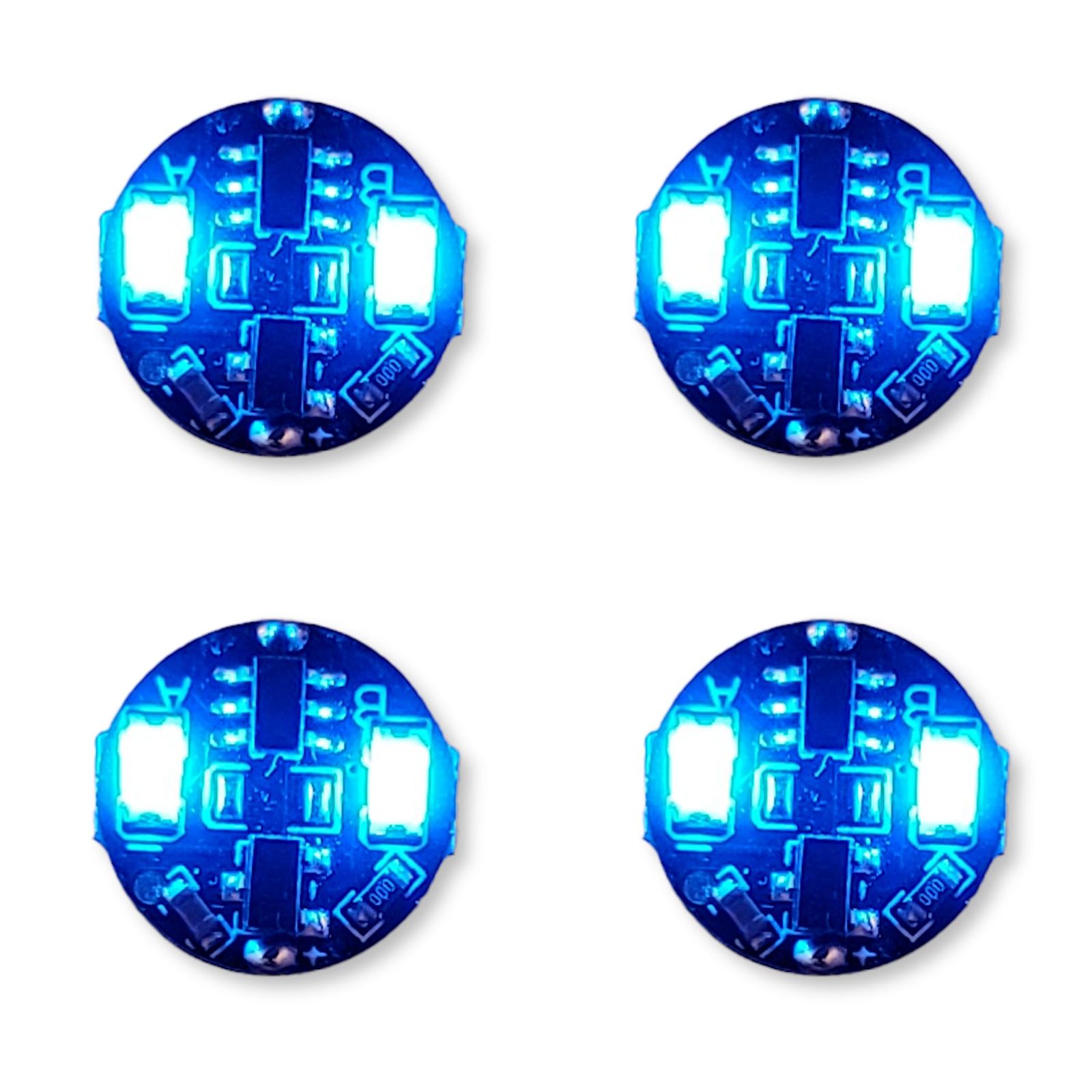 電飾 2連 LED 点灯 点滅 4個セット ボタン電池 (CR927対応) 磁気スイッチ ワイヤレス ジオラマ プラモデル ライト フィギュア 磁石 照明 極小 小型 模型 ホタル (スカイブルー) [スカイブルー]