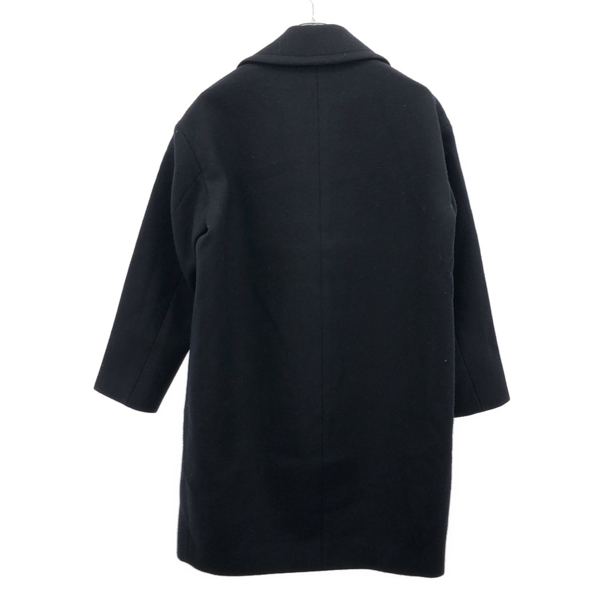 【美品】MUSEミューズ　ドゥーズィエムクラスノーカラーコート黒 MUSE de deuxieme classe ミューズ ドゥ ドゥーズィエム クラス