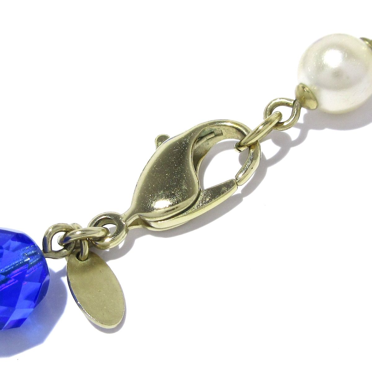 CHANEL(シャネル) ネックレス美品 - ゴールド×ブルー×マルチ - メルカリ 