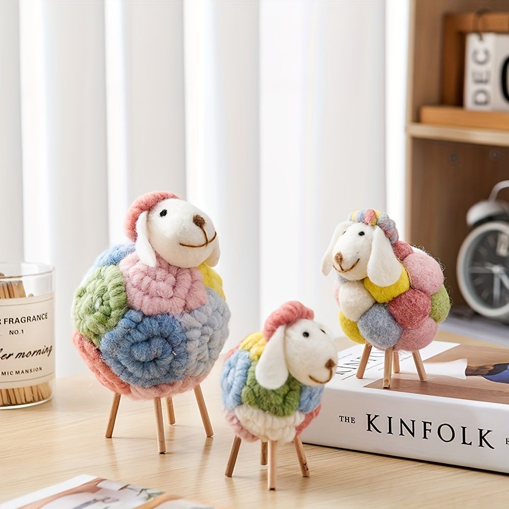 ぬいぐるみ 毛糸 置物 羊 ひつじ デスク 玄関 寝室 カフェ 飾り 癒し