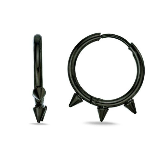 送料無料 リンクス メンズ ピアス イヤリング アクセサリー Men s LYNX Ion Plated Stainless Steel Spike Hoop Earrings G Tone