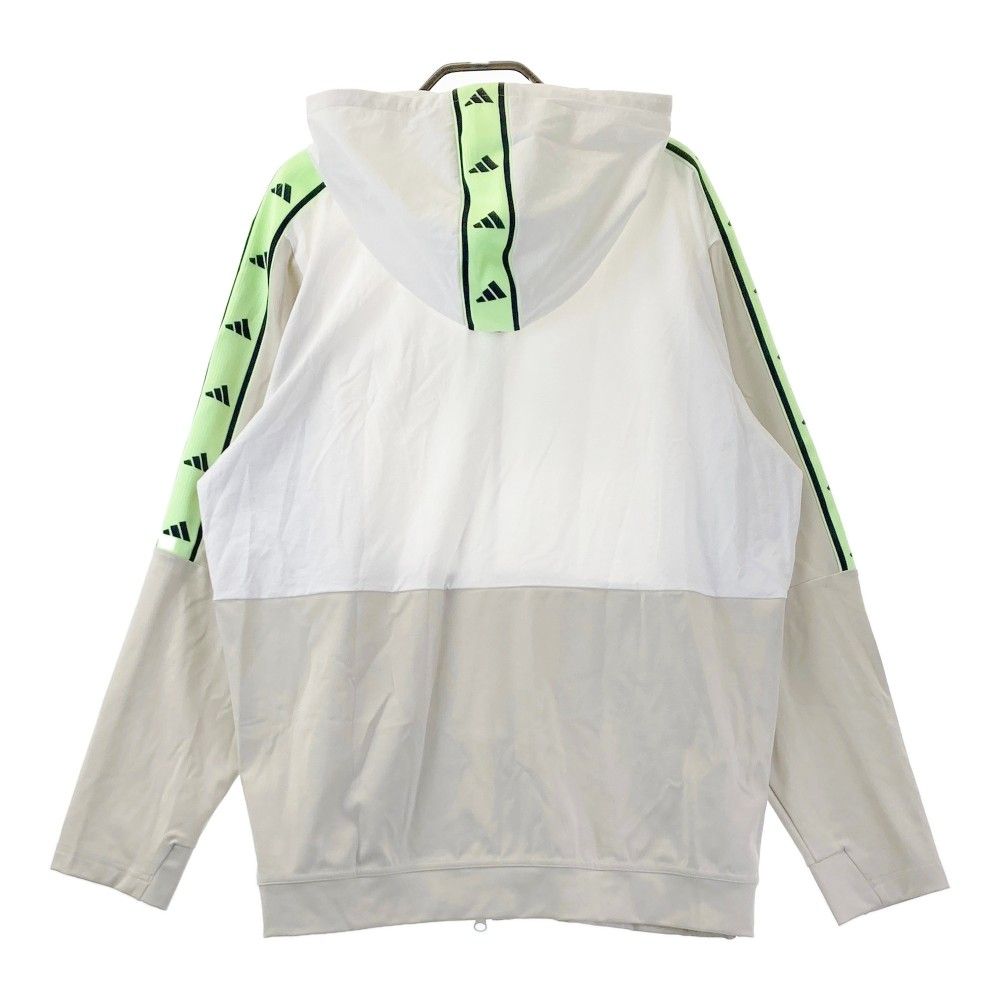 サイズ： ADIDAS GOLF アディダスゴルフ ; IN9008 2024年モデル ナイロン切替 ジップパーカー ロゴライン  ホワイト系 [240101457083] ゴルフウェア メンズ ストスト ADIDAS GOLF アディダスゴルフ ; IN9008 2024年モデル ナイロン
