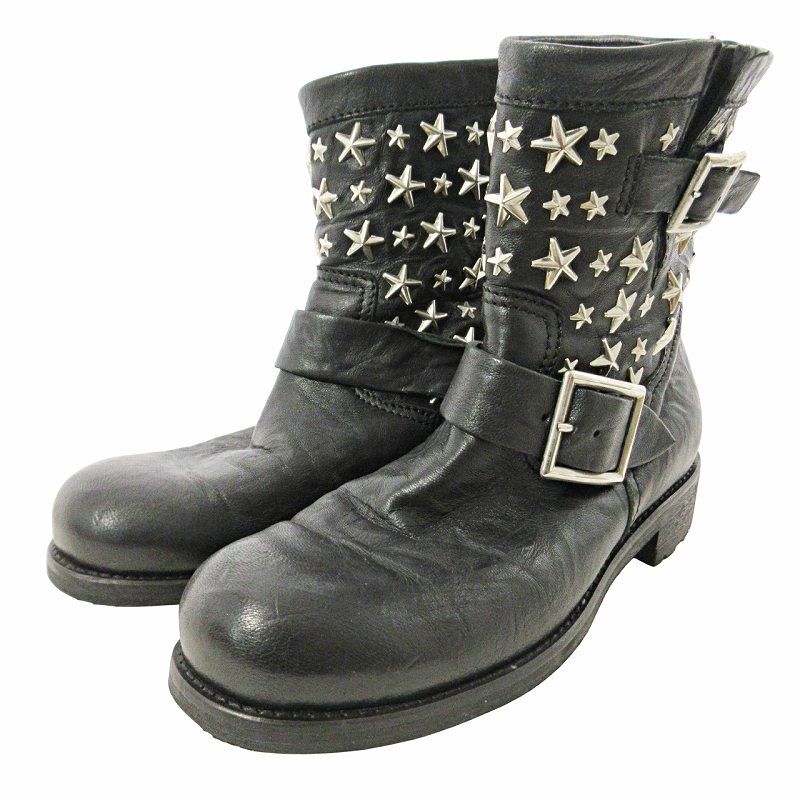 JIMMY CHOO ジミーチュウ ブーツ　38 ジミーチュウ JIMMY CHOO 日本限定 スタースタッズ レザー