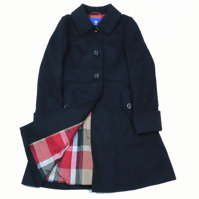 フード付きチェック柄ショール(リバーシブル)・ブルーレーベルクレスト