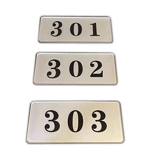 301+302+303_シルバー Seagron ルームナンバー プレート 部屋番号 番号プレート おしゃれ アクリル製 3.5×8cm×0.2cm 301+302+303シルバー…