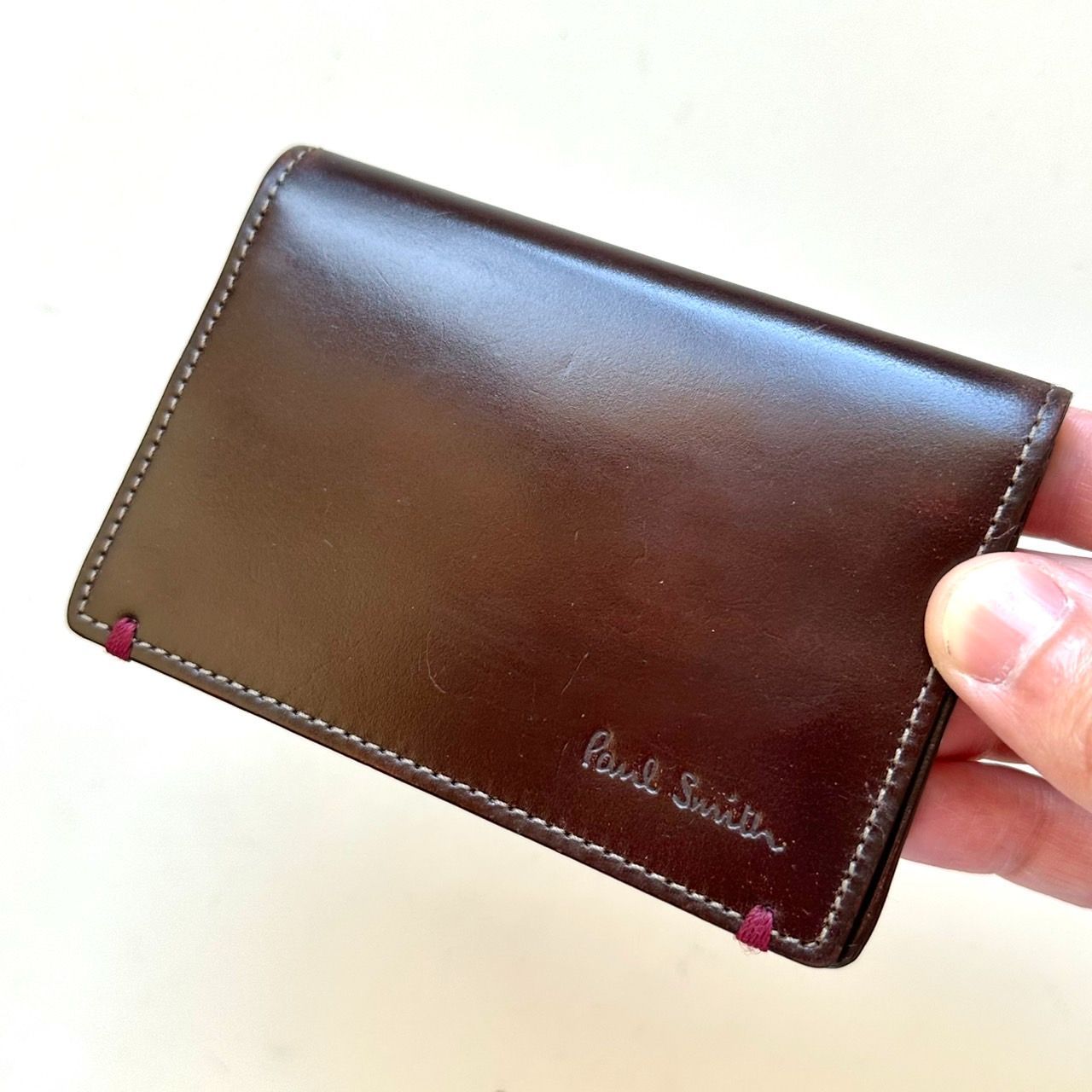 【美品】ポールスミス名刺入れ　コードバン コードバン 名刺入れ（ダークグリーン） ｜ポール・スミス
