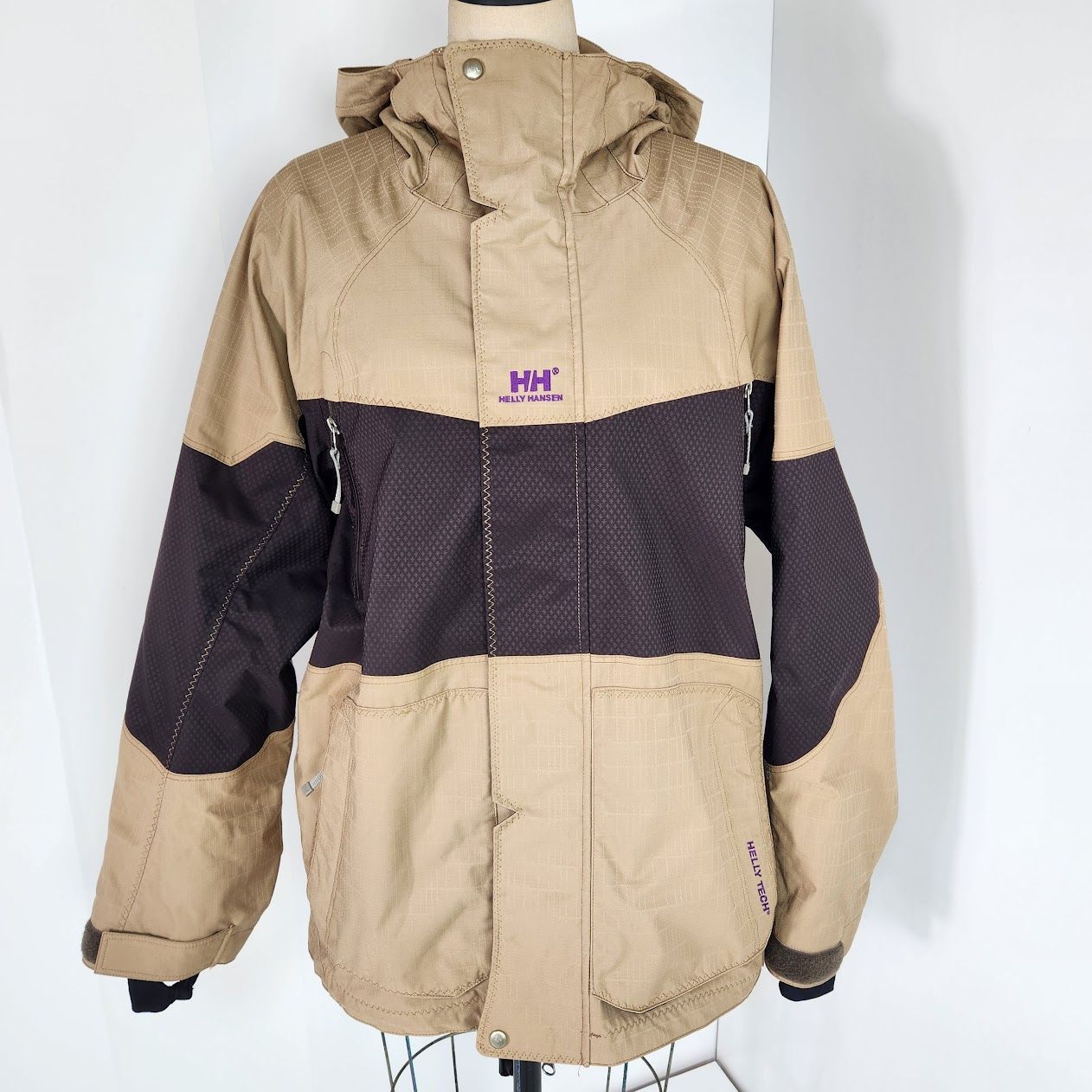 HELLY HANSEN マウンテンパーカー M ベージュ ブラウン フード付き