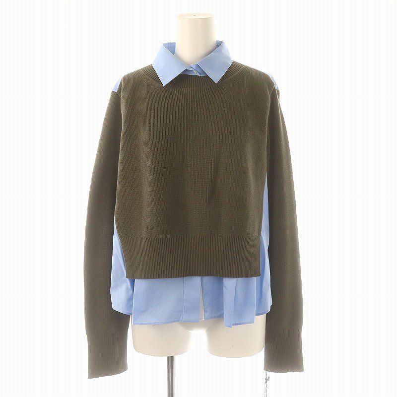 サカイ sacai 23SS Cotton Poplin x Knit Pullover シャツ ニット 