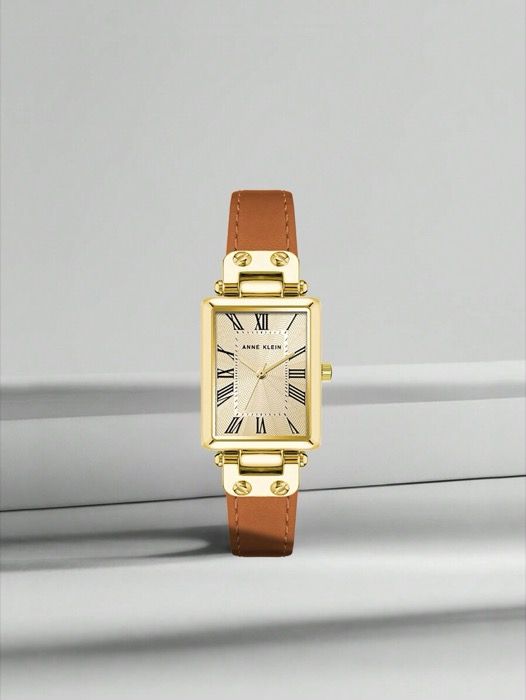 腕時計 レディース クォーツ ブラウンレザーストラップ レディース腕時計 ゴールド長方形ケース エレガントシック アナログ |3752CHHY