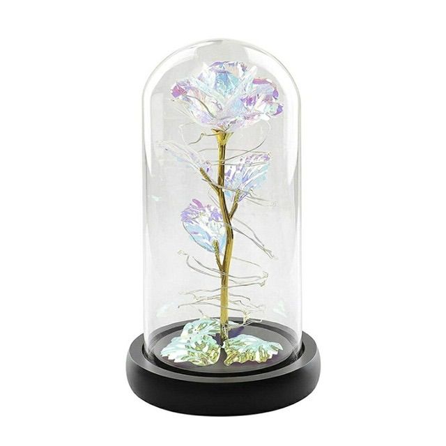 照明 薔薇 ガラスドーム LED 3D オブジェ 雑貨 玄関 インテリア