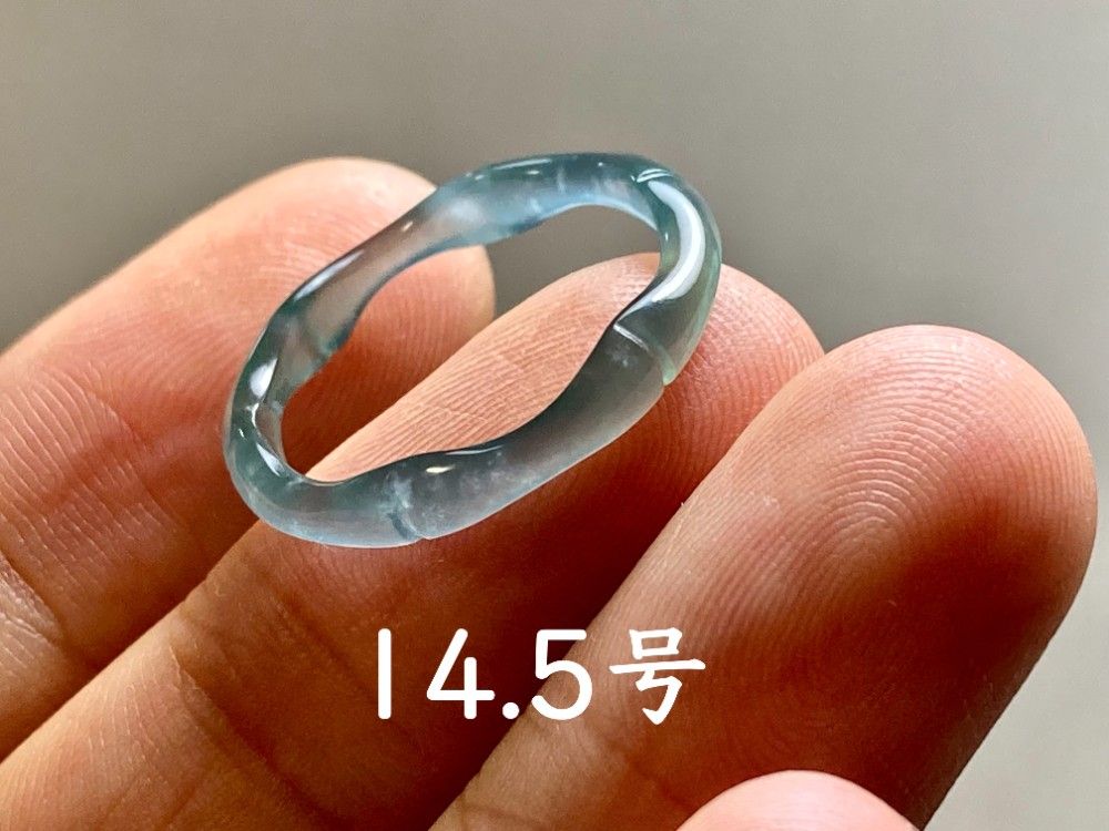 ミャンマー 天然本翡翠 くり抜きリング A貨 高氷種 黒翡翠 2本セット