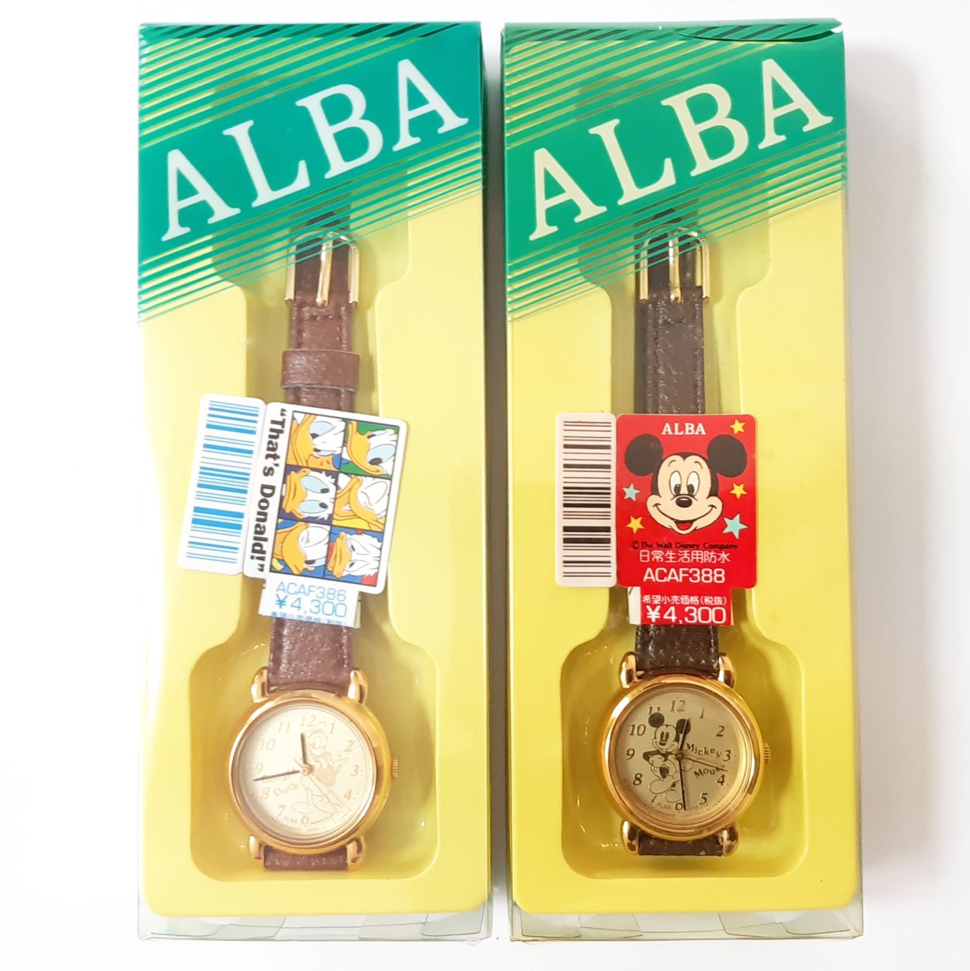 【激レア！稼働中、ベルト交換済】ALBA ディズニー ミッキーとドナルド 腕時計