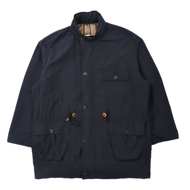 TRUSSARDI ドロスト オーバーコート L ネイビー ポリエステル フード 