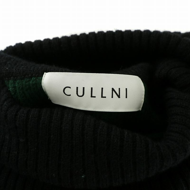 クルニ CULLNI Asymmetrical Fringe Turtleneck Knit ニット