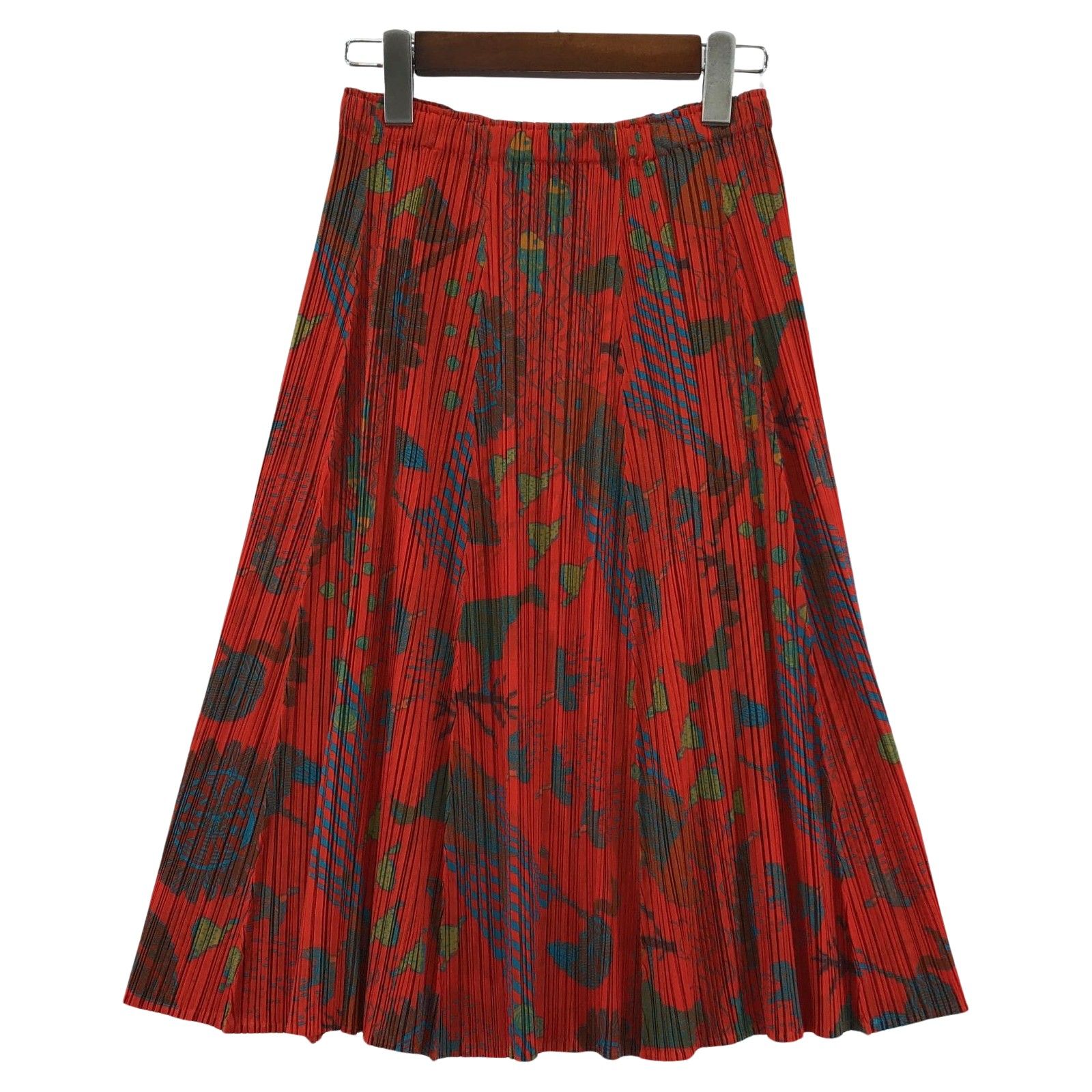 Pleats Please Issey Miyake プリーツ プリーズ イッセイ ミヤケ 総柄 プリーツ PP33-JG804スカート size3|レッド