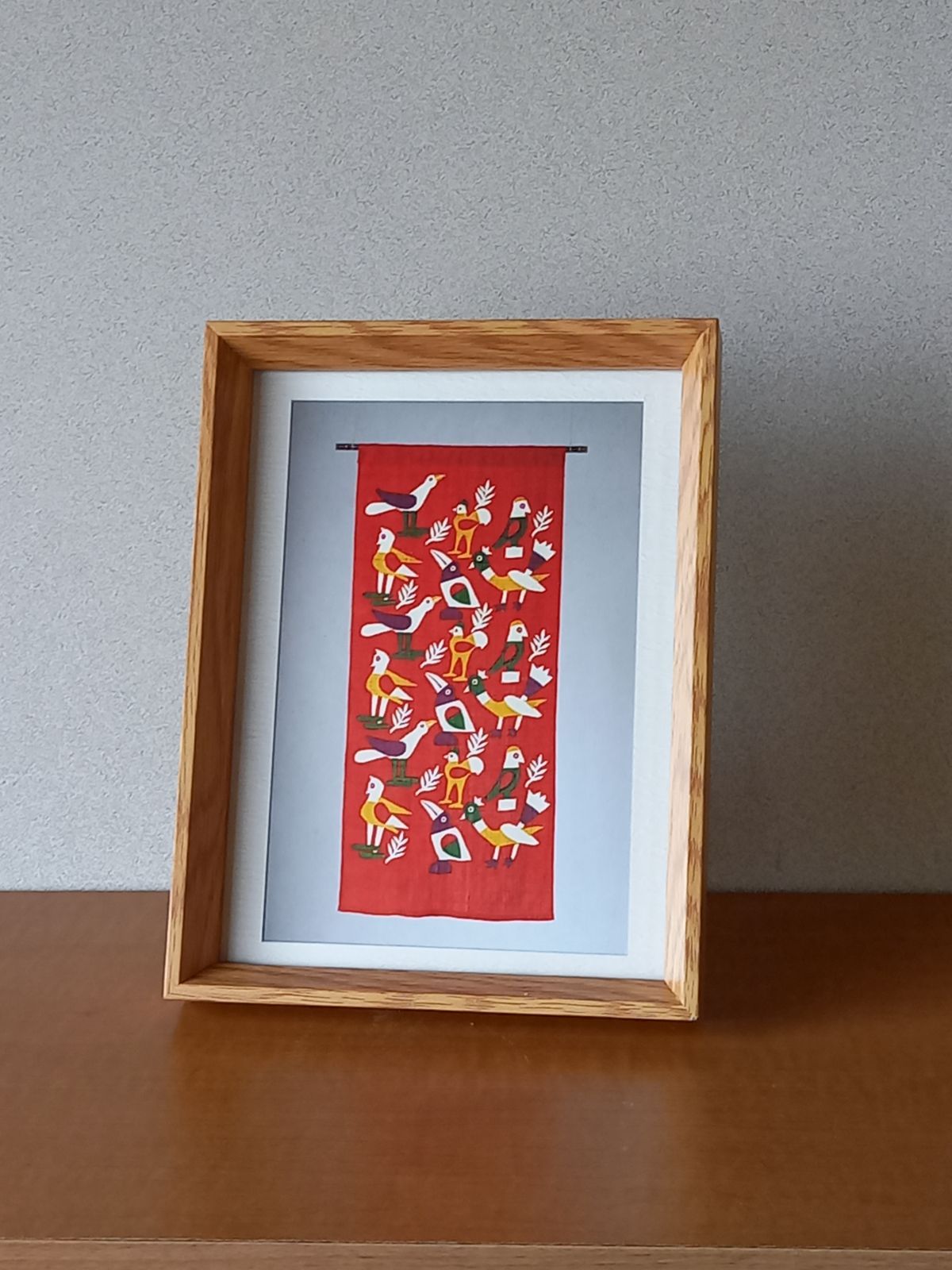 額装付き 柚木沙弥郎 日本民藝館 「型染爪文帯地」限定ポスター