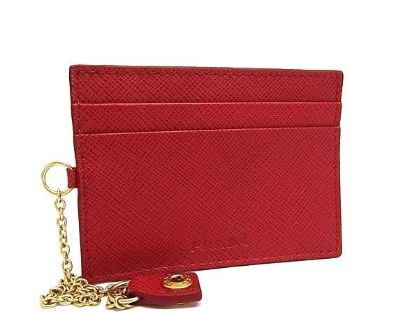 美品✨プラダ 名刺入れ カードケース サフィアーノ レザー レッド PRADA プラダ カードケース 1MC025 ZLP レディース 名刺入れ