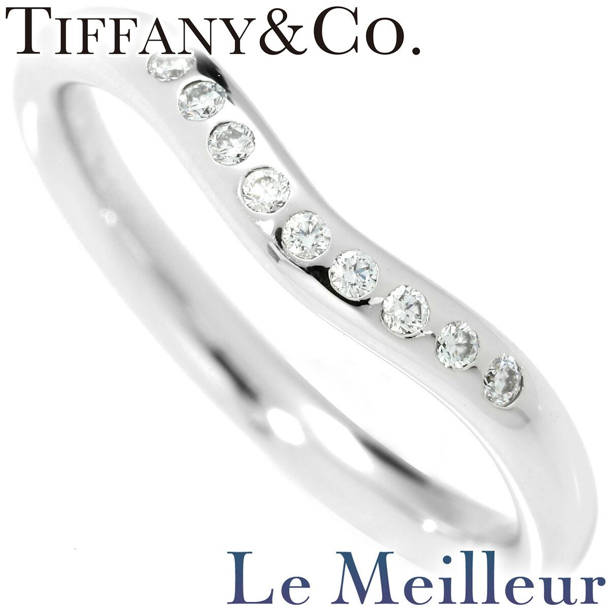 TIFFANY&Co. ティファニー Pt950プラチナ カーブドバンド リング