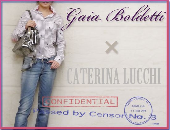 新品 Gaia Boldettiイタリア製ストライプシャツブラウス 白#40 - It