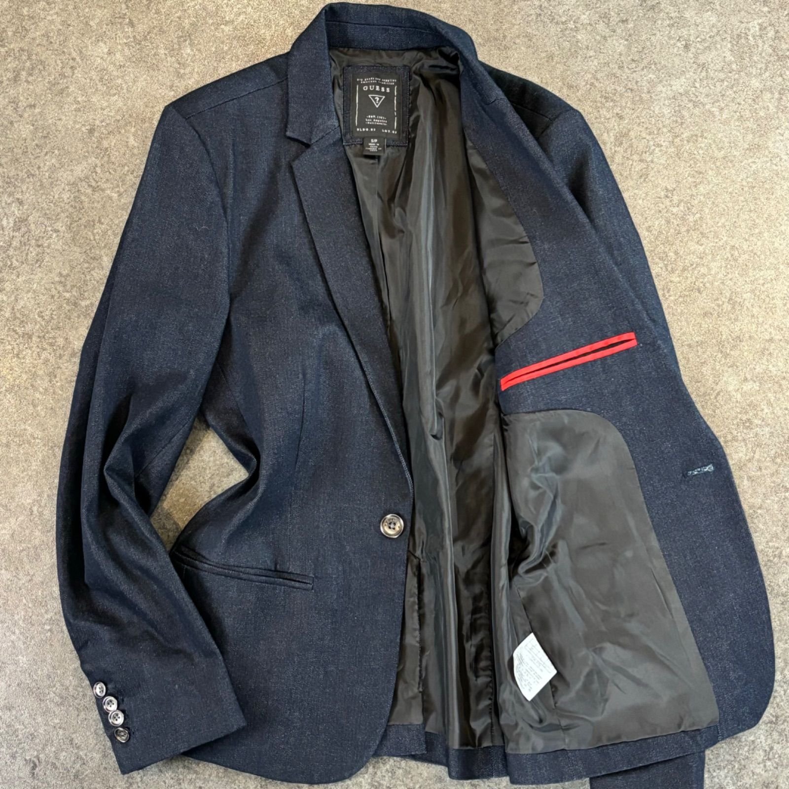 GUESS Denim Indigo Tailored Jacket Stretch ゲス デニム テーラード 