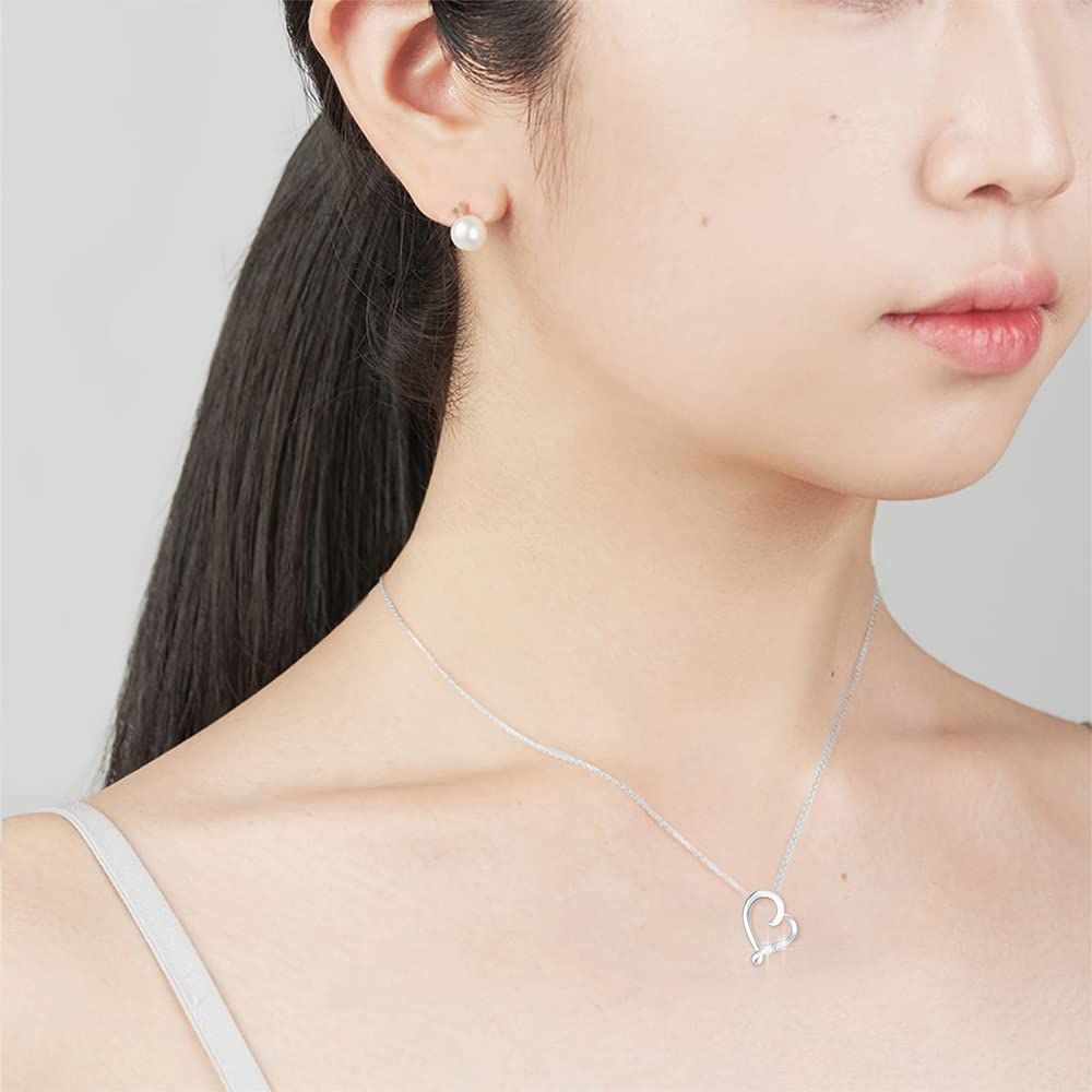 在庫 金属アレルギー対応 女性 シンプル レディース シルバー プレゼント ダイヤモンド ネックレス ギフト ハート PEIMKO