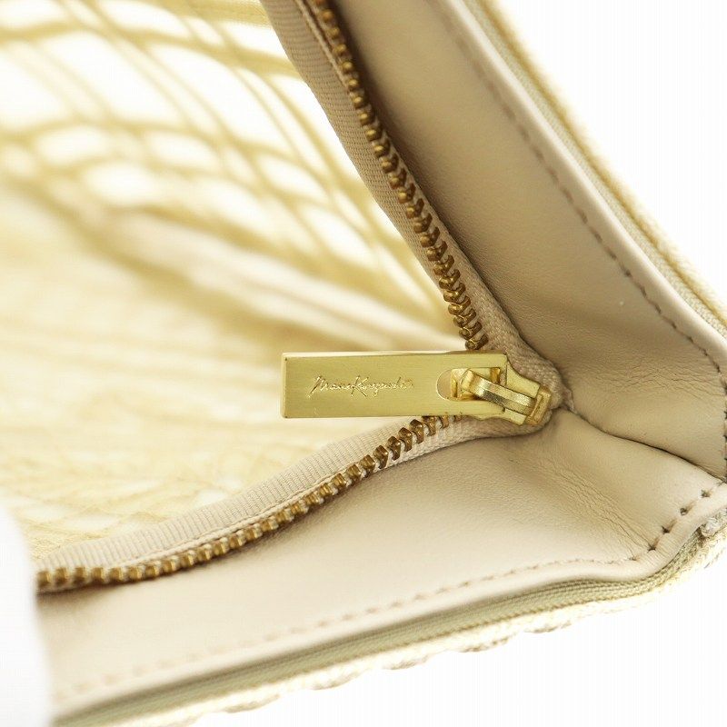 マメクロゴウチ Mame Kurogouchi Cording Embroidery Pouch With