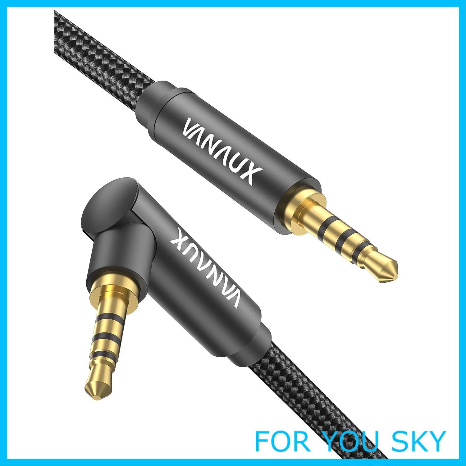 新着商品】VANAUX 4極 AUX ケーブル 片側L型 3.5mm TRRS