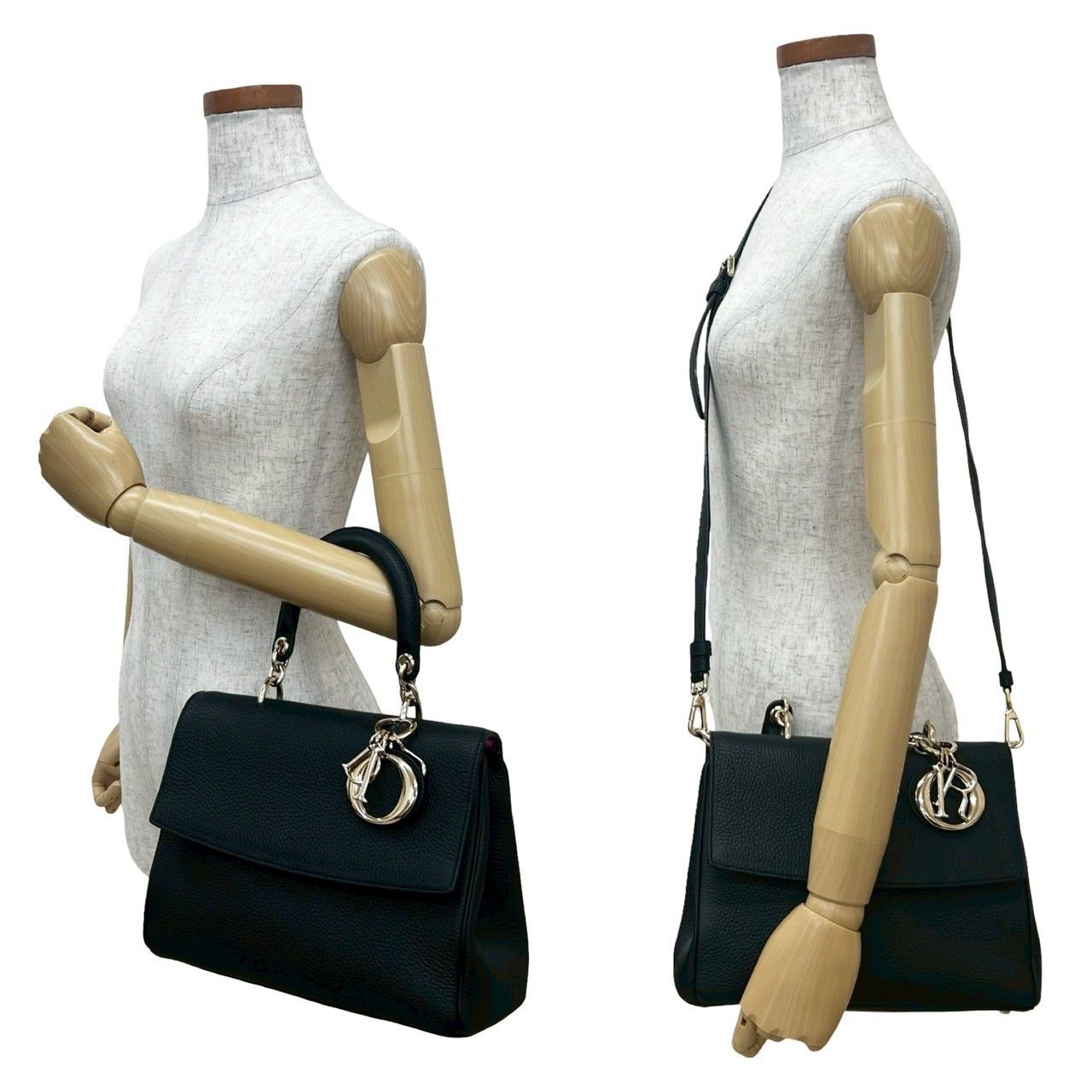 Christian Dior ハンドバッグ ショルダーバッグ ロゴ金具 レザー 未使用保管品 Christian Dior ディオール ビーディオール ロゴ