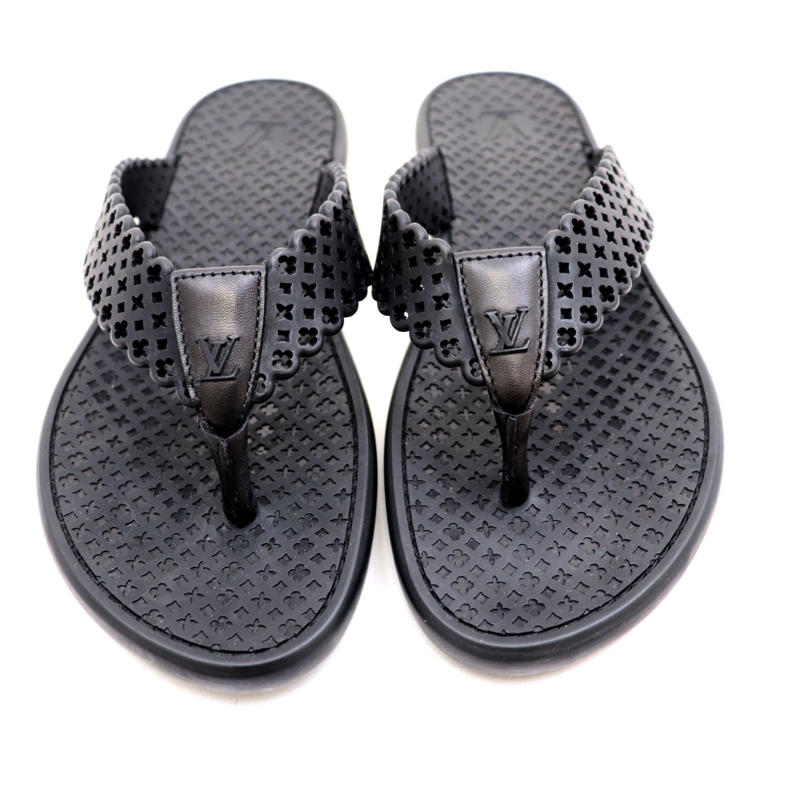 美品】LOUIS VUITTON ロゴ ビーチサンダル モノグラム ラバー