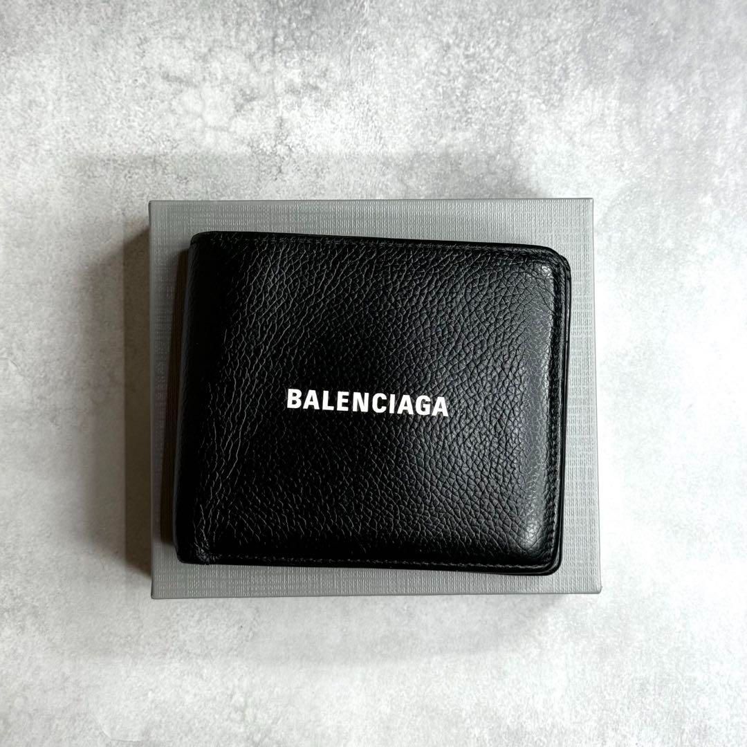 付属品完備 バレンシアガ エブリデイ 二つ折り財布 ブラック BALENCIAGA バレンシアガ EVERYDAY 2つ折り 財布 BALENCIAGA
