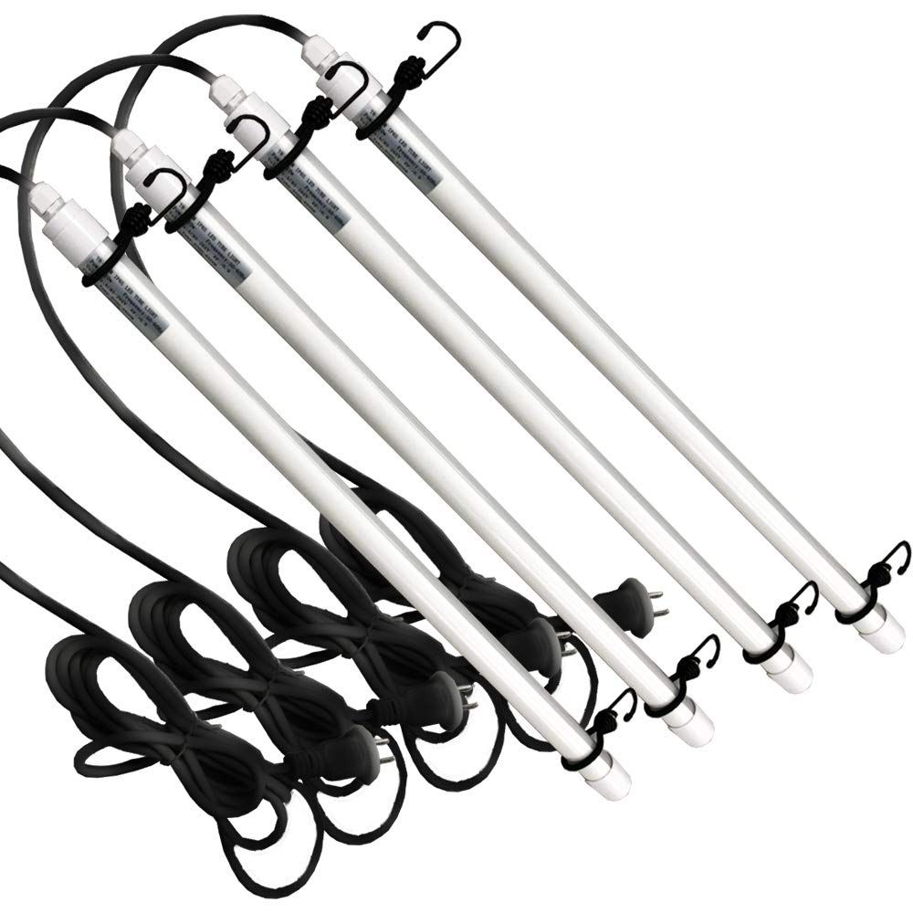 4本セット PSE取得品 NEO LED IP65 防水 プラグ付 蛍光灯 パイプライト 作業灯 投光器 工事不要 コンセント AC 軽量 9W 20W型 昼光色 6000K フィールドライト 園芸 FLN-9W6K-00-04