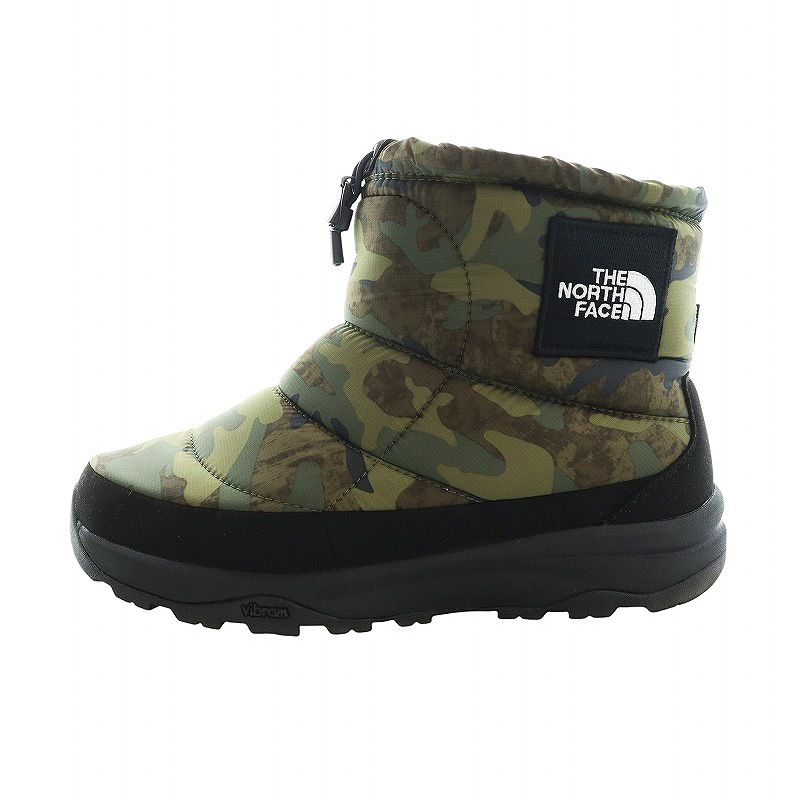 ザノースフェイス THE NORTH FACE ヌプシ ブーティ ウォータープルーフ スノーシューズ ショートブーツ 迷彩柄 カモフラ ロゴ US9 27cm カーキ NF52271 GY18 |MQ