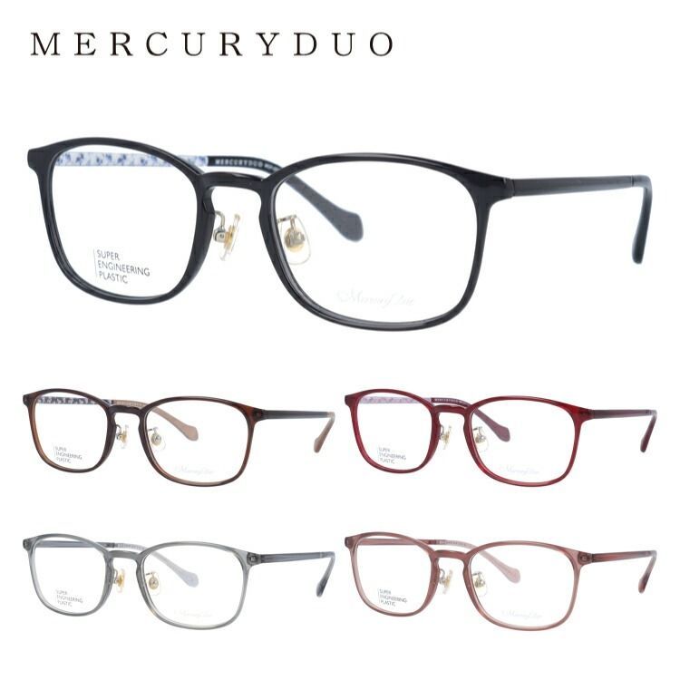 メガネ 眼鏡 度付き 度なし おしゃれ MERCURYDUO マーキュリーデュオ MDF2011 全5色 52サイズ 花柄 ウェリントン型 レディース 女性 UVカット 紫外線 サングラス 伊達 ダテ