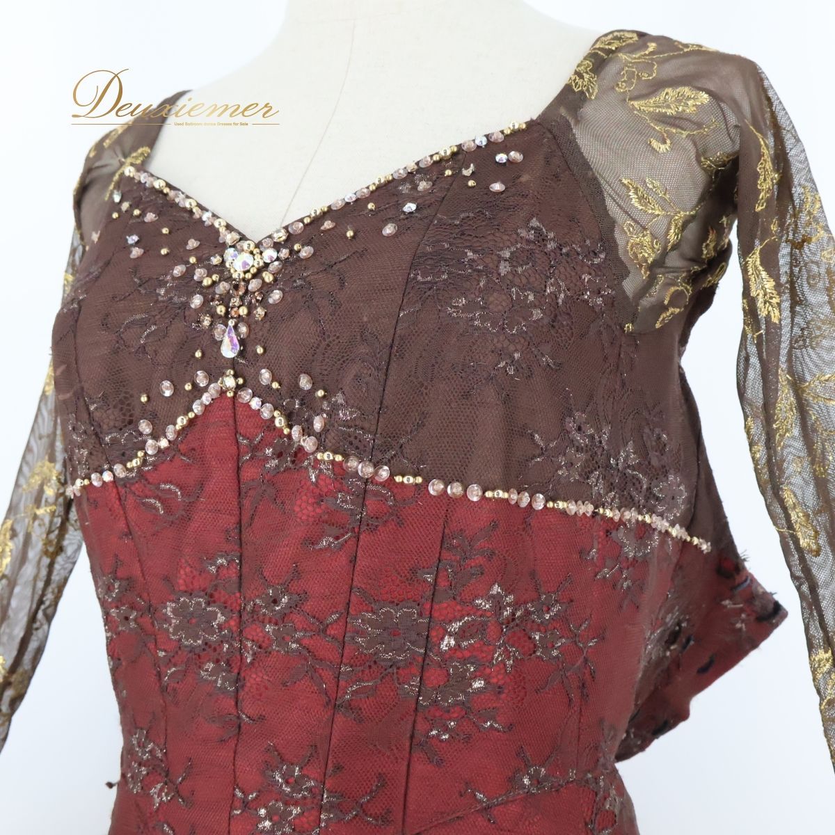 バレエ衣装】レッド シルビア チュチュ 茶色 ブラウン レース 長袖