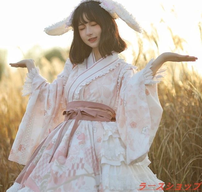 和風×ロリータ 小春日和OPデザイン 甘ロリワンピース 秋冬向け ゆったりサイズ 和洋折衷スタイル 撮影会 お出かけ用 プレゼントにも最適