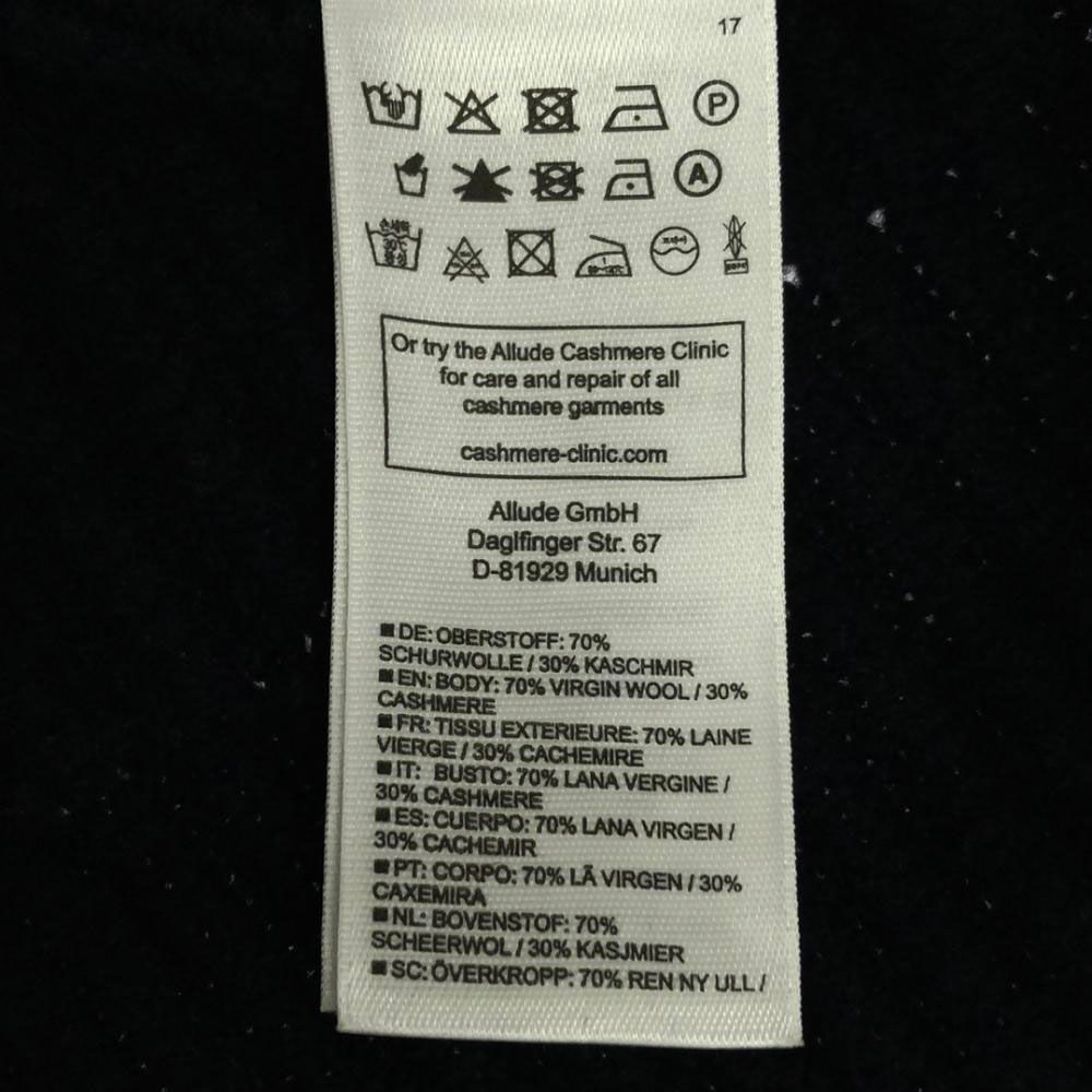 アリュード ウールブレンド 長袖 ニット M ネイビー Allude セーター