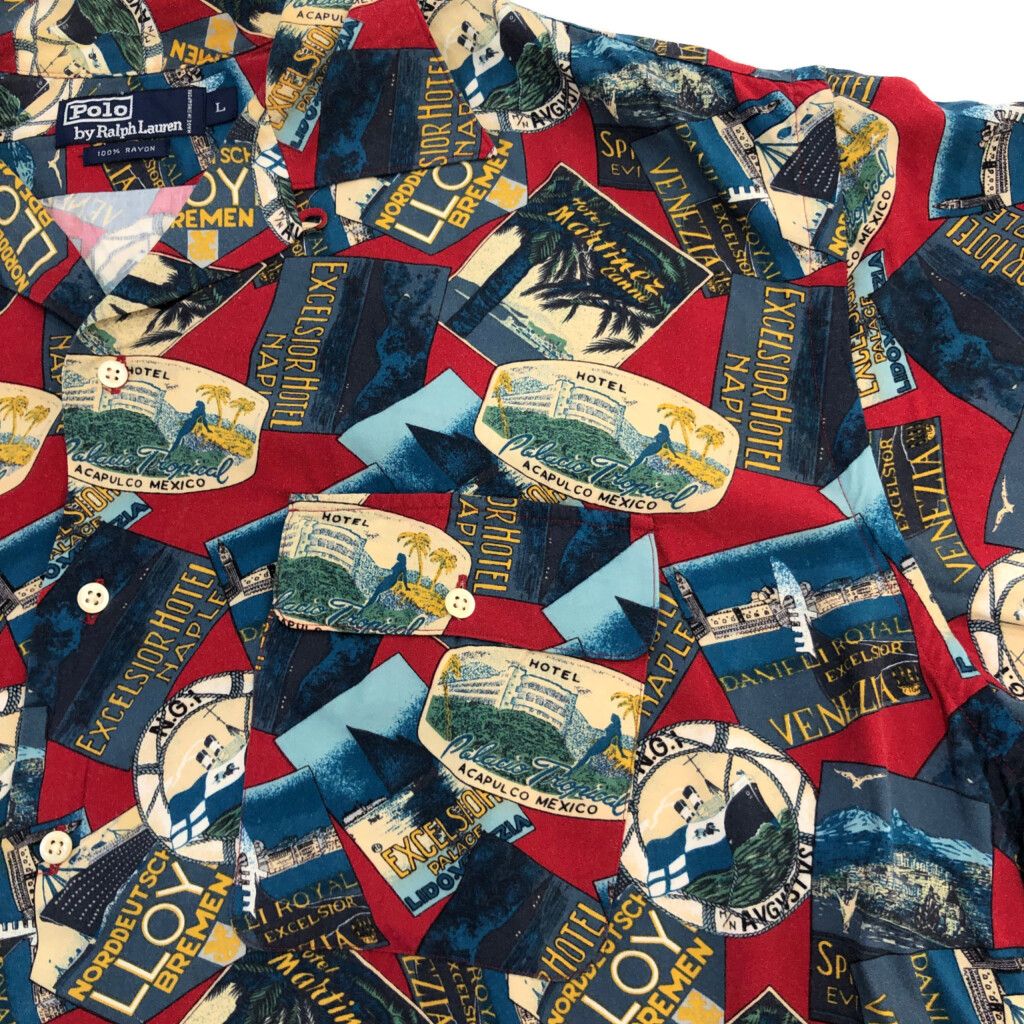 90年代 Polo by Ralph Lauren ポロ ラルフローレン オープンカラー  