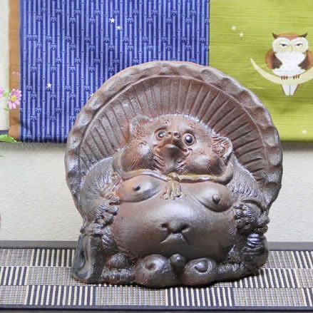 信楽焼 たぬき 置物 高さ26cm 陶器 古狸菴 9号大福たぬき tt-0125
