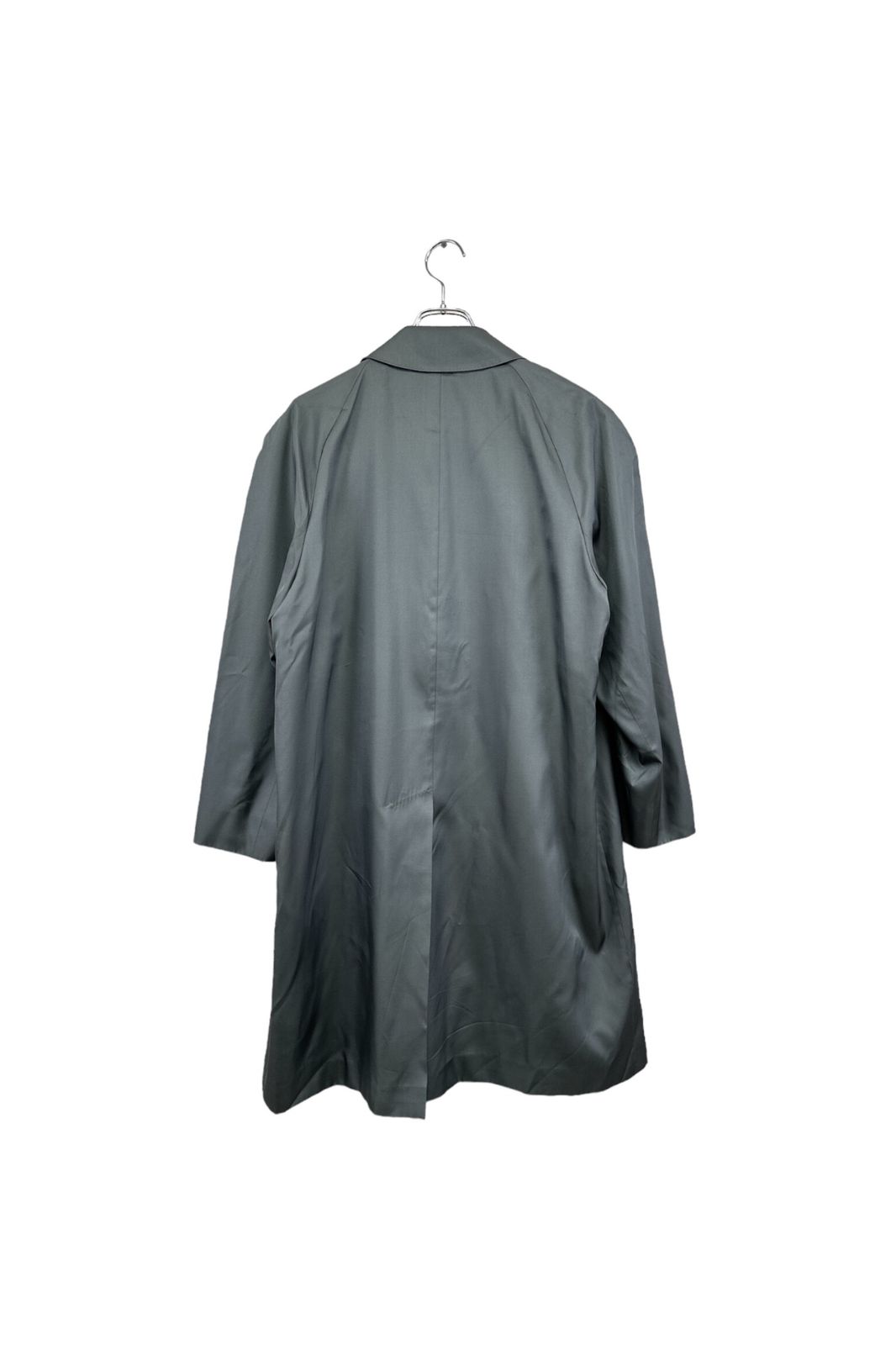 90's シルク100% Lanvin ランバン ステンカラーコート 無地 グレー系