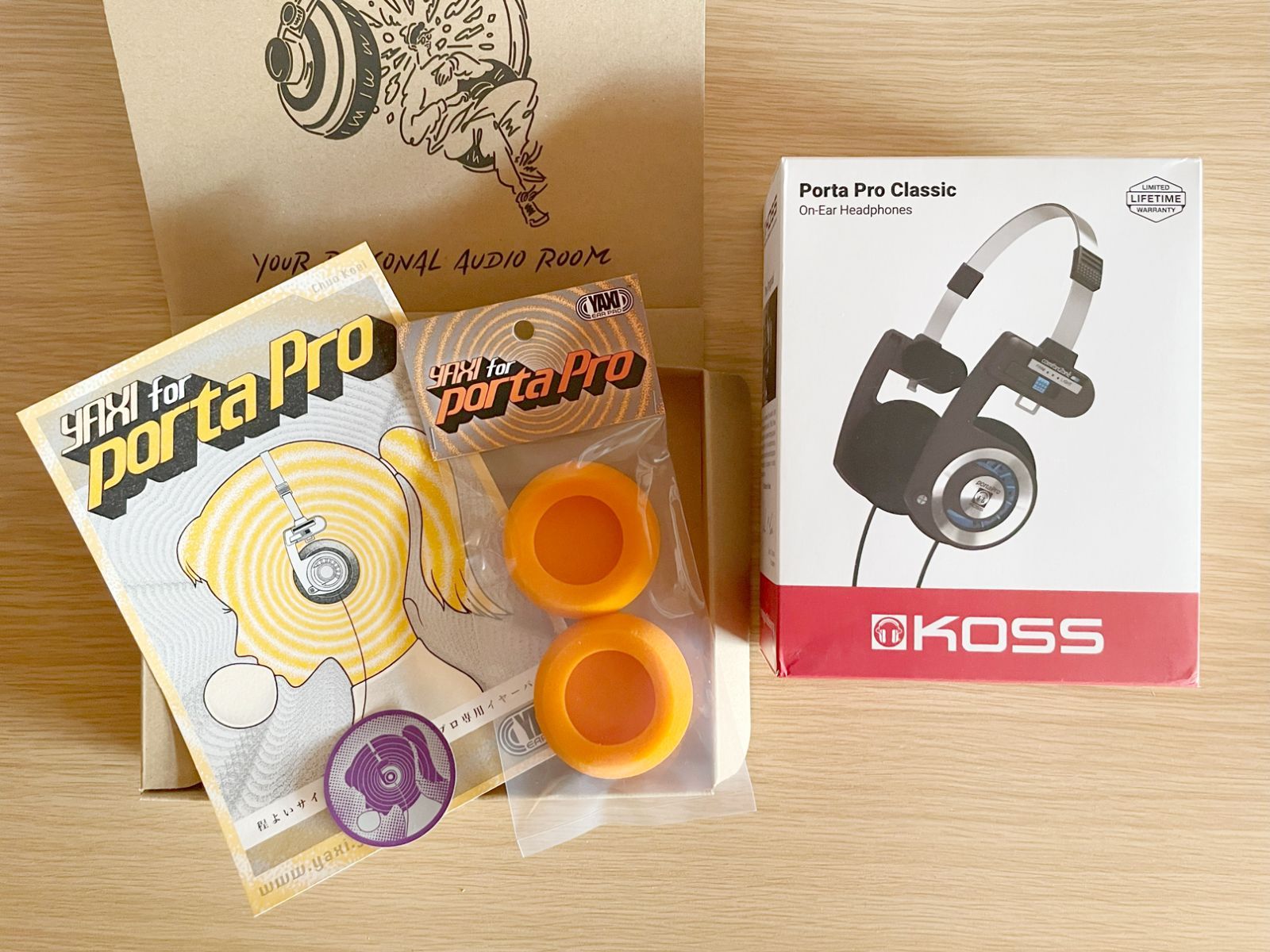 KOSS PORTAPRO シルバー ヘッドホン YAXI イヤーパッド 選べる1