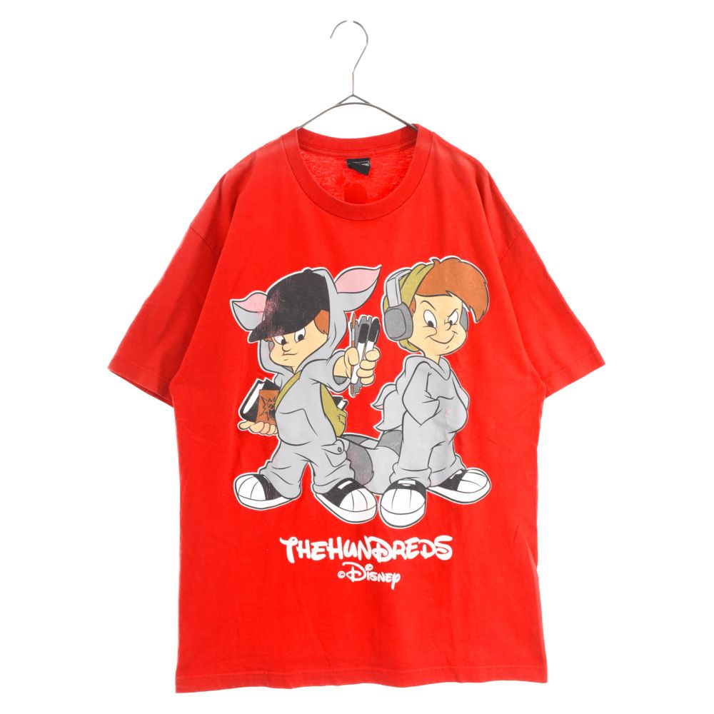 VINTAGE ヴィンテージ 00s Disney The Hundreds ディズニー ザ ハンドレッズ プリント 半袖Tシャツ カットソー レッド