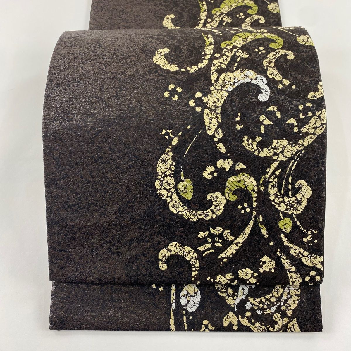 袋帯 美品 秀品 幾何学模様 箔 焦茶色 六通 正絹 【中古】 - メルカリ