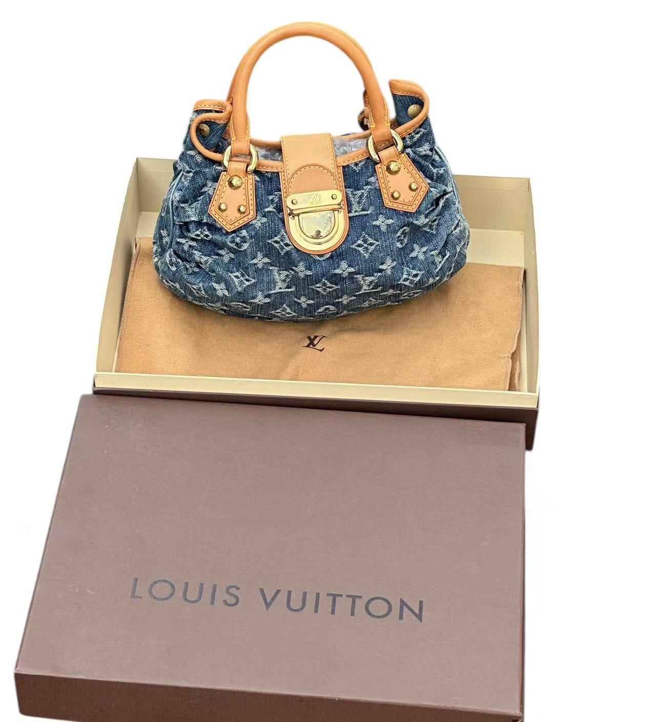 ルイ・ヴィトン プリーティデニム　ハンドバッグ LOUIS VUITTON ルイヴィトン プリーティ モノグラムデニム