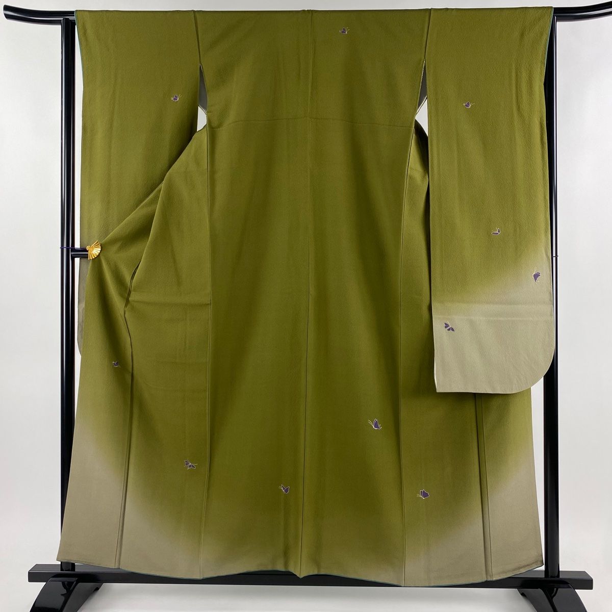 振袖 身丈157.5cm 裄丈64cm M 袷 辻村ジュサブロー 落款 蝶 金彩  