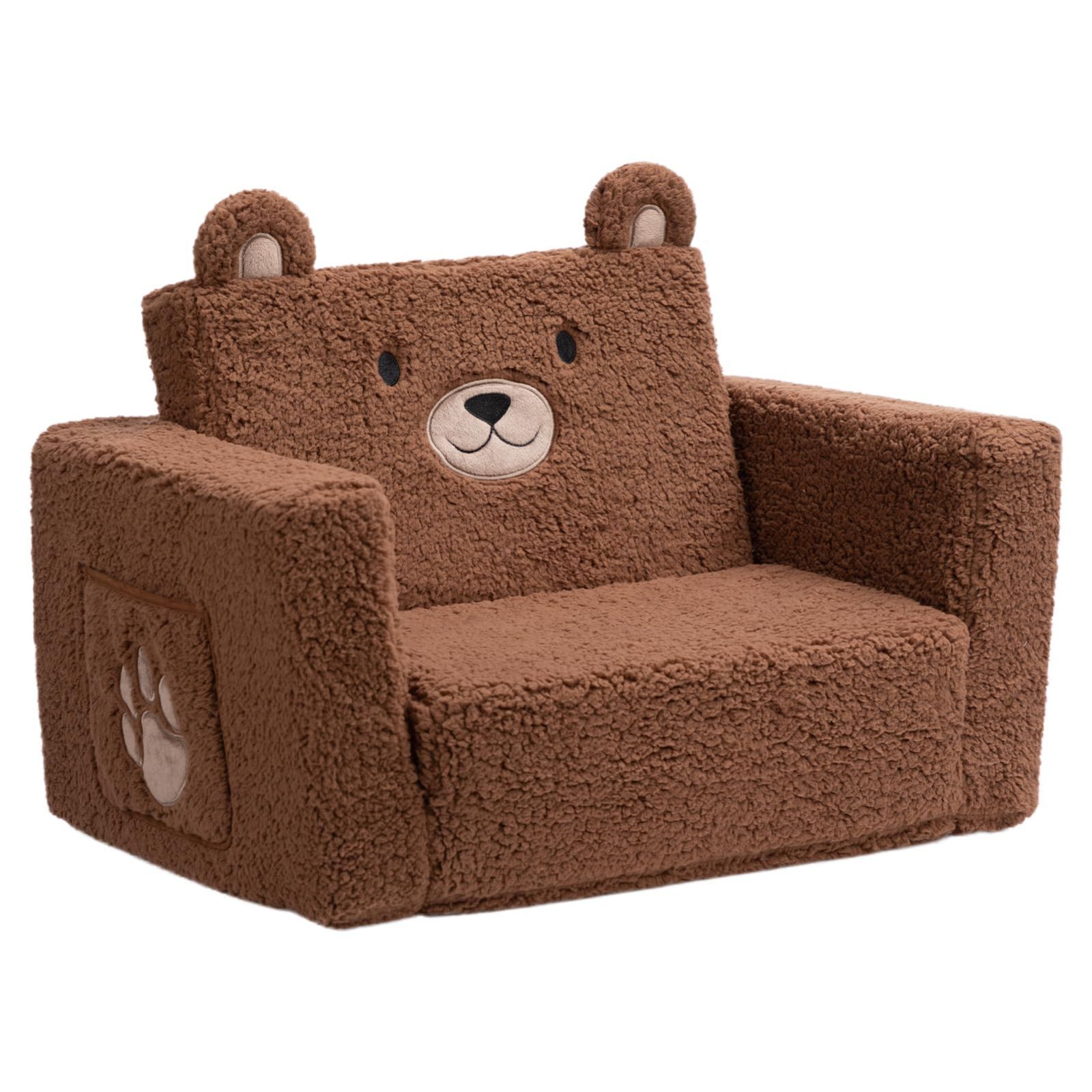 【新着商品】背もたれ ふわふわ 可愛い 折りたたみ お座り練習 一人掛け 赤ちゃん座椅子 ベビーチェア プレゼント キッズソファーベッド 子供用ソファー 熊 ALIMORDEN