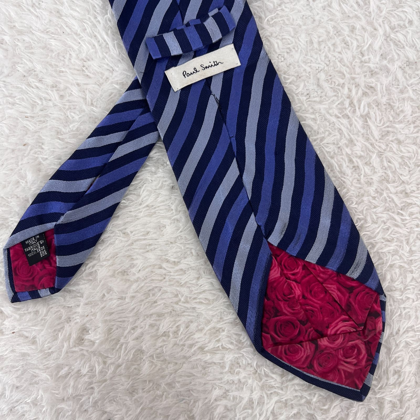 PaulSmith　ポールスミス　ストライプ　ネクタイ　シルク 青　新品 未使用 訳アリ》Paul Smith (ポール・スミス) シルクネクタイ 総柄