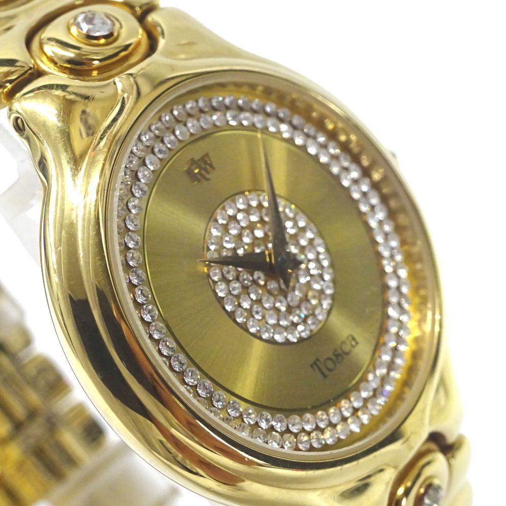 Ft588603 レイモンド・ウィル 腕時計 ラインストーン トスカ 9141-2 ゴールド ゴールド文字盤 メンズ RAYMOND WEIL中古